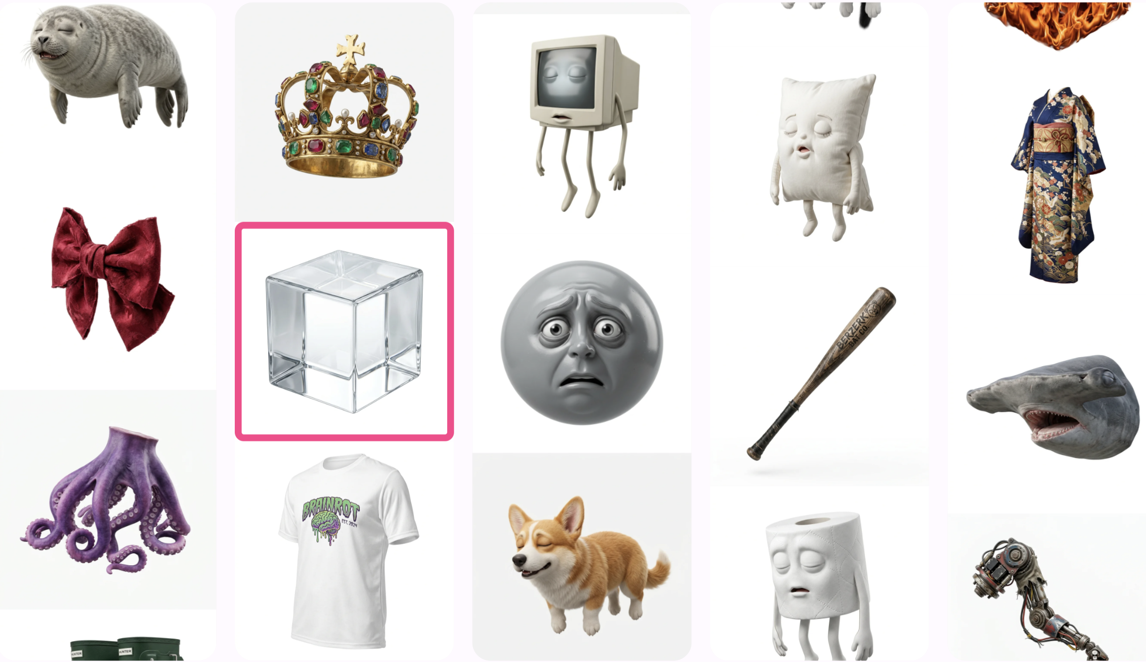 The BRAINROT factory reference library — 678 parts the factory composes from