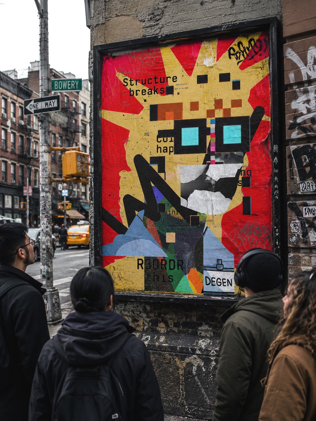 R3ORDR entity on a Bowery street billboard
