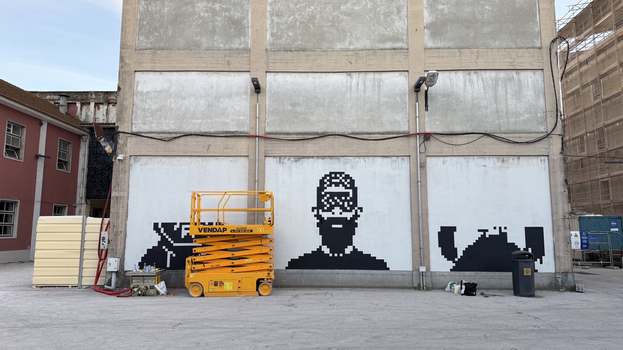 Normies murals on the walls of the Unicorn Factory in Lisbon