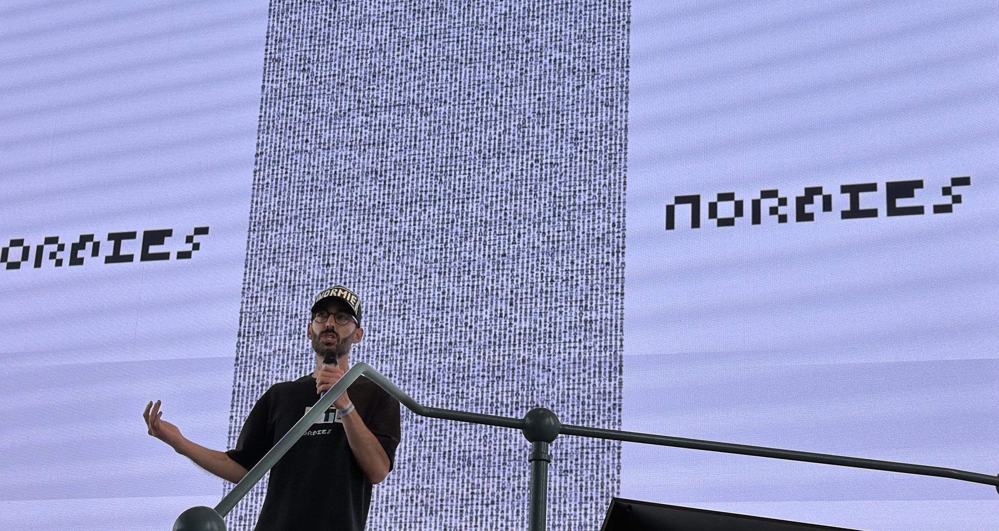 Serc presenting Normies at NFC Summit in Lisbon